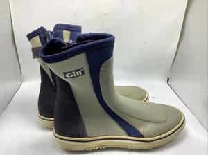 Gill Rubber Boots Sailing and Water Boots Blue and Cream Size 11-12 Neoprene Zip - Picture 1 of 15