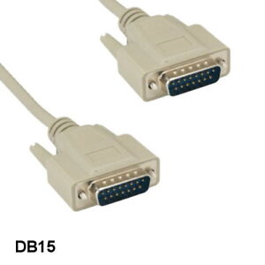 KNTK 6' DB15 to DB15 Cable 28AWG Male to Male for Mac Monitor Game Joystick