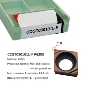 Carbide Insert CCGT 030101 040101 02 L-F 10pcs For stainless steel processing - Picture 1 of 8