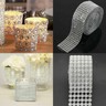 Diamond Ribbon Roll, 5 yard/roll 6 file argento plastica Diamond Mesh avvolgere il rotolo Bling strass Ribbon per le arti e mestieri Decorazioni del partito di eventi