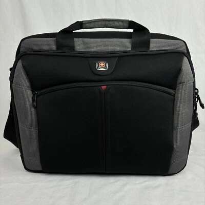 SwissGear Wenger Black & Gray Laptop Bag - Multiple Compartments Durable Fabric. - Image 1 of 4