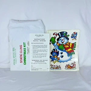 Super Signs VTG Christmas Static Cling Window Decor 4 Full/4 Part Full Sheets - Picture 1 of 8