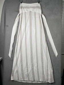 Tommy Bahama Maxi Dress Womens Large White Striped Strapless Cotton - Picture 1 of 11