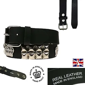 Mens Punk Studded Design Leather Belt  - Picture 1 of 4