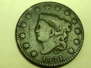 1821  LARGE CENT  FINE - Picture 1 of 2