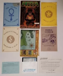 ULTIMA III Exodus Origin Systems 1983 Big Box 5,25 con Manuali Libri di Carte Reg+ - Foto 1 di 24