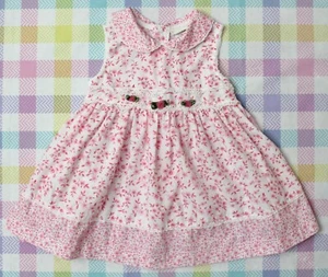 Baby Togs Infant Girl 24M Pink Floral Sleeveless Dress Great Vintage Condition - Picture 1 of 3
