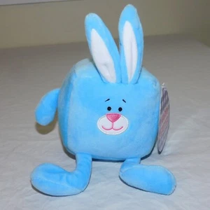New Bunny Rabbit Plush Stuffed Animal Blue Easter Basket Soft Cube - Picture 1 of 2