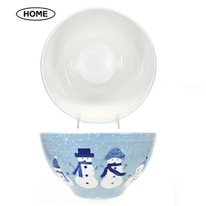 Target Home WINTER FROST SNOWMAN FAMILY 10.5" Serving 4Qt Bowl Blue Christmas - Picture 1 of 13