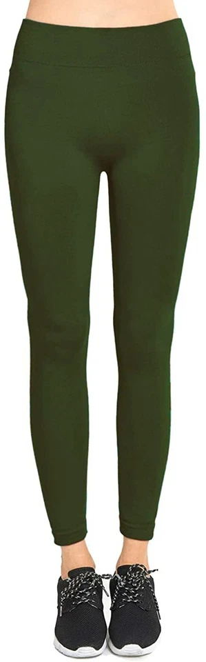 Mujeres Invierno Cálido Piel Forrado Polar Cintura Alta Leggings Sin Costuras Foto 1 de 1