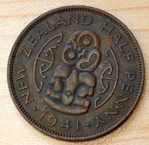 1941 New Zealand Half Penny - Picture 1 of 4
