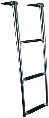 Boat Boarding Ladder, 3 Step Telescopic Stainless Steel Transom Ladder, NEW - image 1 of 3