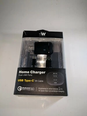 Puertos usb Duales Cargador Tipo c para Samsung Galaxy S9/S8/Moto G6/Moto Z3 Pla - Image 1 of 2