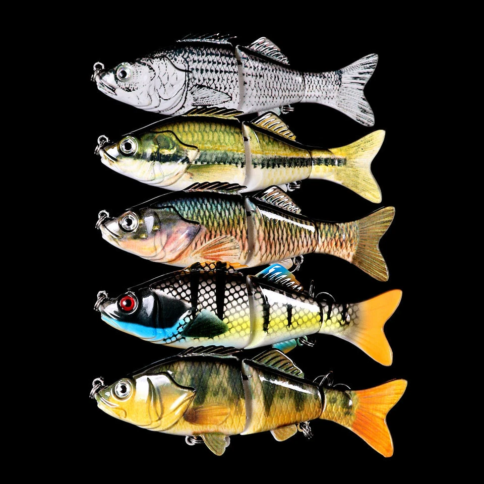 5Couleur 10CM 18G Leurre Poisson Nageur Swimbait Pêche Articulé Carnassier 6# - Photo 1/4