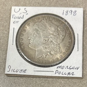 1898 $1 Morgan Silver Dollar In EF Condition  And Toned - Picture 1 of 2