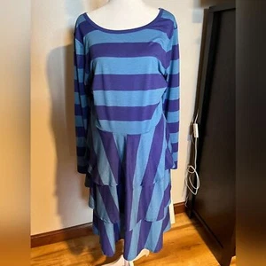 LulaRoe Ruffle Midi Dress, 2XL - Spring Blues NWOT - Picture 1 of 10