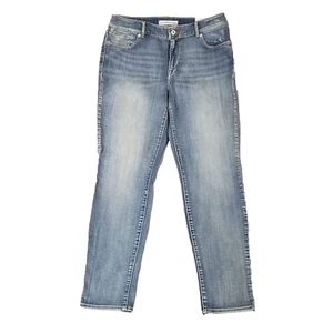 Chico's Platinum denim jeans women's 1.5 roll cut ankle blue stretch denim pants - Picture 1 of 18