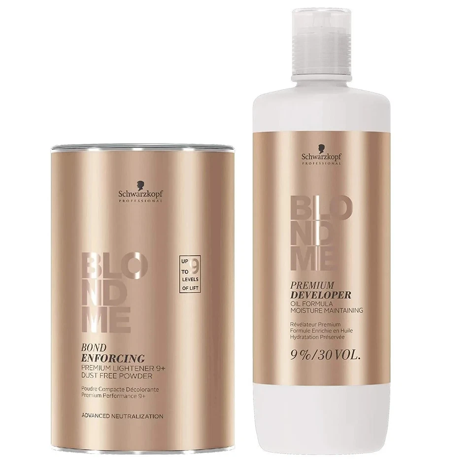 Schwarzkopf DUO BLONDME Lightener 9 Bleach and Developer 9% 33.8 oz SET - Image 1 of 1