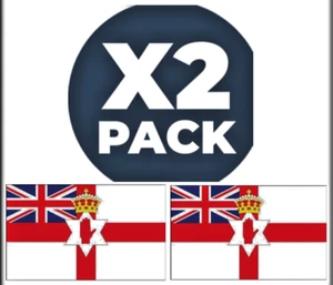 TWIN PACK 2 X 80th VE Day Northern Ireland Red Hand Ulster & Union Jack Flag - Picture 1 of 8