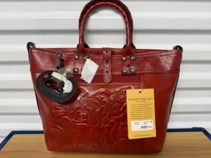 NEU MIT ETIKETT Patricia Nash Analia verzierte Leder Umhängetasche Beuteltasche Tasche OCKER ROT HANDTASCHE - Bild 1 von 9