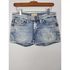 Big Star Shorts 24 Damen niedriger Bund helle Waschung abgenutzte Denim-Unterteile - Bild 1 von 5