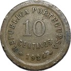 1924 Portugal 10 Centavos Rare Key Date VF Coin #701