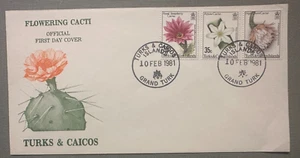 Turks & Caicos 1981 Flowering Cacti SC 471-3 Royal Strawberry Ripsaw Night Queen - Picture 1 of 2