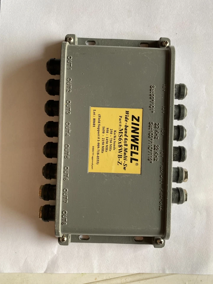 3 Zinwell Wide-Band 6x8 Multi-Switch For Ka/Ku Dish Antenna MS6x8WB-Z New in Box - Image 1 of 1