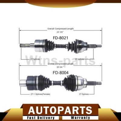 2X TRAKMOTIVE FRONT CV JOINTS AXLE SHAFT SHAFTS FOR MAZDA B3000 1999-2002 - Image 1 of 4