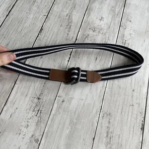 PREOWNED JANIE AND JACK BLUE WHITE STRIPED BELT BOYS SIZE 4 To 5 - Picture 1 of 4