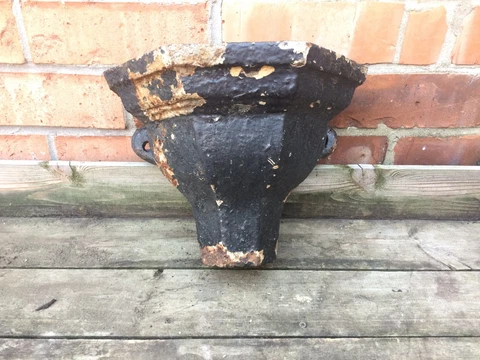 Vintage Cast Iron Drain Hopper Water Spout Wall Mounted Garden Planter Feature Cover