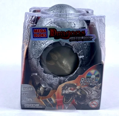 Argentum Silver Armor Dragon Dragons Metal Ages 9848 Mega Bloks Set New NIB - Image 1 of 2