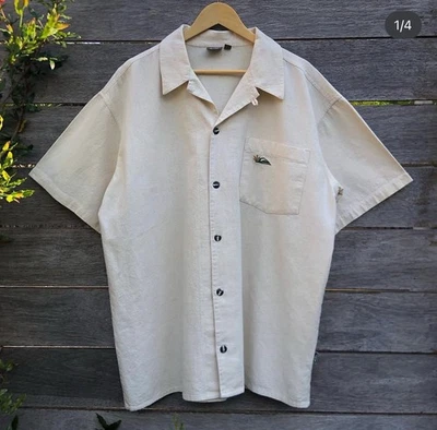 RARA Camisa De Colección Quiksilver Denim Agua Salada Botón M Años 90 Surf Patín Cáñamo Foto 1 de 4