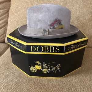 Sombrero Trilby De Colección Dobbs Fifth Avenue con Caja Cuero Estilo D3060 Tostado Talla 7 - Imagen 1 de 12