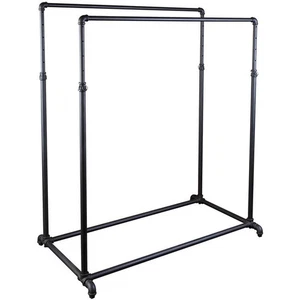 Double Rods Rolling Clothing Rack for For Garment Storage or Display Sealed - Picture 1 of 8