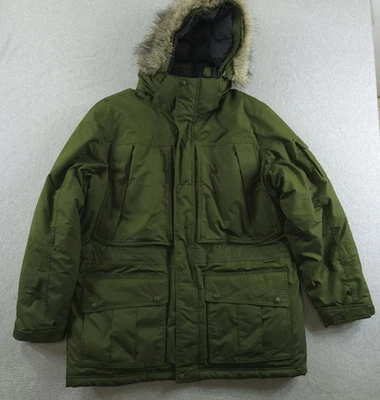 LL Bean Jacket Mens XL Green Down Baxter State Parka Faux Fur Hood Winter Coat - Image 1 of 4