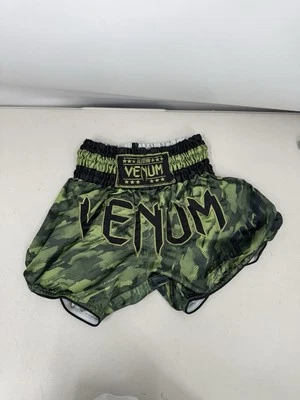 Pantalones Cortos de Lucha Venum Muay Thai Kickboxing XS Verde Ligero Foto 1 de 4