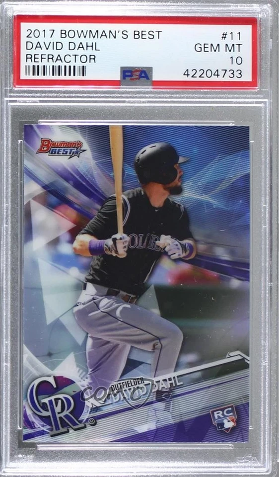 2017 Bowman's Best Refractor David Dahl #11 PSA 10 GEM MT Rookie RC - Image 1 of 2