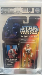 Star Wars Potf2 1996 tarjeta roja Luke (Equipo piloto X-Wing) transición AFA80 SS\LT - Imagen 1 de 18