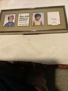 Burnes of Boston Vintage Gold Four 2 X 1.5”Photos Picture Frame - Picture 1 of 2