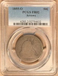1855-O PCGS FR02 Liberty Seated Half Dollar 50c - With Arrows - New Orleans Mint - Picture 1 of 2