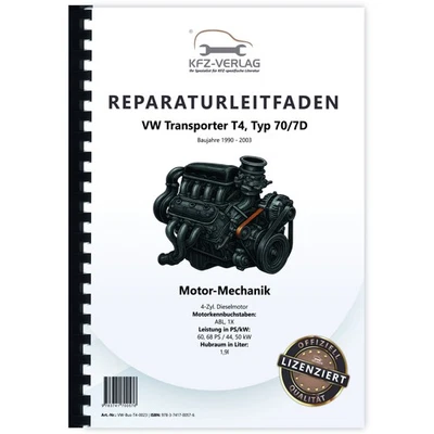 VW Transporter T4 90-03 4-Zyl 1,9l Dieselmotor TDI 61-68 PS Werkstatthandbuch - Bild 1 von 4