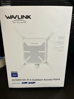 WAVLINK AC1200 Wi-Fi 5 Extender Router Outdoor Access Point Mesh Long-Range PoE - Image 1 of 3