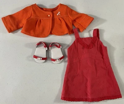 American Girl GOTY 2010 LANIE HOLLAND - VESTIDO DE VERÃO VERMELHO BORBOLETAS aposentado - Imagem 1 de 4