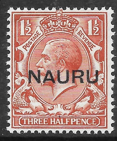 NAURU SG15 1923 1½d RED-BROWN OVPT IN CENTRE MTD MINT Cover