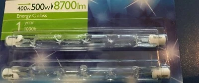 2x PHILIPS HALOGEN Lampen 400W-500 R7s 230V 8700 Lumen !!!  DIMMBAR !!! - Bild 1 von 2