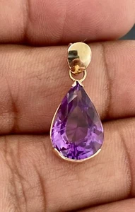 14k Yellow Gold 5.00CT Amethyst Pendant (PB66) - Picture 1 of 5