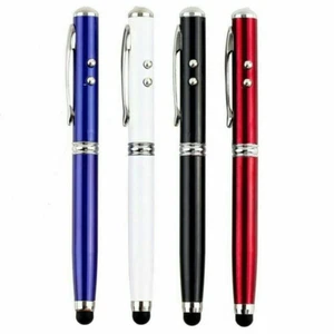 Multi Stylus Pen Torch Led Light Touch Screen Write Ink 4 in 1 High Tech - Foto 1 di 6