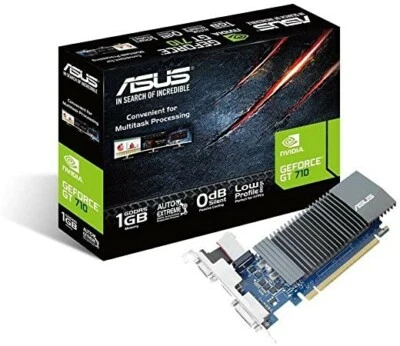 ✨ASUS NVIDIA GE FORCE GT 710 SCHEDA VIDEO GT710-SL-1GD5-BRK COLORE NERO - Immagine 1 di 2