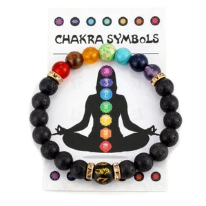 7 Chakra Bracelets Natural Stone Healing Anxiety Meditation Bangle For Men Women - Picture 1 of 39